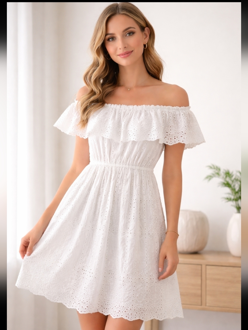 She + Sky White Eyelet Dress